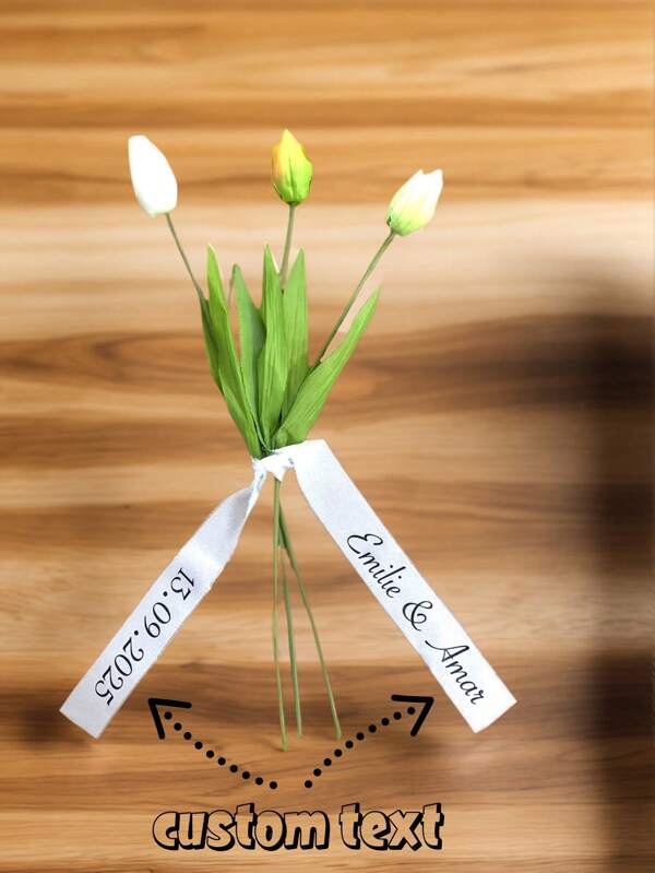 1 Stück personalisiertes Braut-Blumenstraußband mit Fransen, toll für Geschenkverpackung, Hochzeitsdekoration, Bridal-Shower, Gelübde-Karten, Blumensträuße, Geburtstageinladungen, Partydekoration, Fotohintergrund-Styling, Kuchendekoration und Geschenkpapier