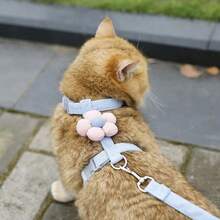 Cat Cartoon Leash, Adjustable Escape-Proof Harness Strap For Small Pets Like Poodle, Teddy - Pink - View 1