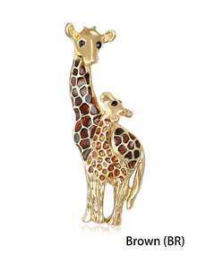Enamel Giraffe Brooches For Women Animal Pins Casual Accessories Gifts - Giraffe (2280) - View 16