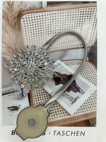 2pcs Magnetic Crystal Flower Window Curtain Clips, No-Drill Curtain Hooks With High-Elastic Spring Wire For Home Decor