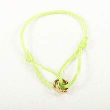 1 Pieza Brazalete de acero inoxidable ajustable hecho a mano con 3 círculos huecos, joya minimalista unisex como regalo para parejas