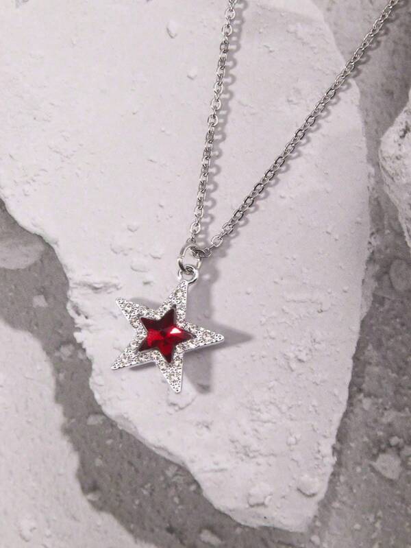 Colar Vintage Gótico Punk com Estrela de Strass, Unissex