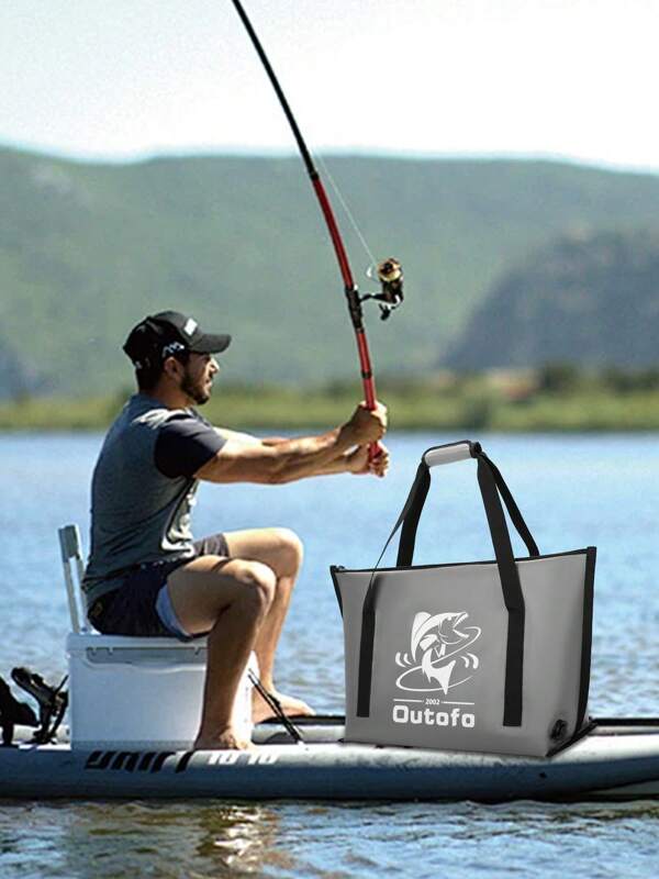 YESPACE 1 pieza Bolsa de pesca aislada de alta calidad y a prueba de fugas, organizador de pesca, bolsa refrigeradora de pesca - Diseño portátil, duradero y resistente al agua, adecuado para viajes al aire libre, camping y pesca, mantiene el pescado fresco y frío todo el día