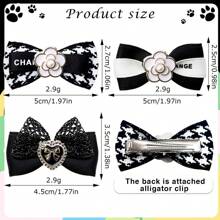 6pcs Random Color Elegant Camellia Flower Bow Tie Pet Collars, Fashion Pet Neckwear For Dogs & Cats, Photography Accessories