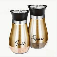2 Pieces/3 Pieces(Including Storage Rack) Set Of Salt And Pepper Shaker Bottles, Seasoning Bottles, Glass Spice Jars, Kitchen Tools, Camping Barbecue, RV Travel Cute Spice Bottles,School Supplies