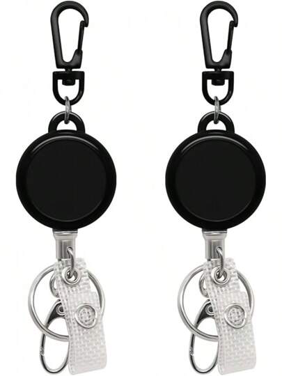 Boutilon Retractable Badge Holder, Retractable Badge Reels,Lightweight Plastic Badge Reel Card Holder With Key Ring Backing  Clip For Nurse,Volunteer,Teacher,Student(Frosted Powder 3pack)