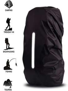 Capa de Chuva para Mochila 15-70L, Capa de Proteção Dobrável e À Prova d'Água para Mochila de Viagem, com Faixa Refletiva, para Acampamento, Caminhada e Montanhismo Ao Ar Livre