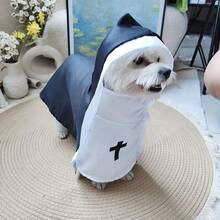 Pet Cosplay Costumes For Cats & Dogs, Summer Lightweight Breathable Funny Apparel, Photography Props, Suitable For Small/Medium Pets, Viral Online Halloween Halloween Costumes - Black and White - View 8