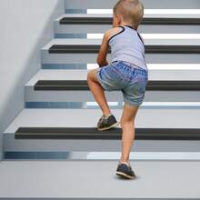 10m Non-Slip Stair Strip, Self-Adhesive Stair Edge Strip, Flexible PVC Step Edge Strip - 黑色 - 查看 6