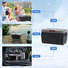 12V Car Refrigerator 21 Quart(20L) Electric Cooler 12/24V D C Refrigerator Convertible Freezer -4℉-68℉ Portable Refrigerator For Car, Camping, Truck, RV, Travel, Fishing,Grey