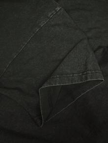 EWH 100% Pure Cotton, Make Old,Retro , Erykah Badu Character Print Vintage Casual Crewneck Top Women's Distressed Cotton T-Shirt,DG004, 230g Round-Neck T-Shirt, Wash Water, Unisex - 黑色 - 查看 8