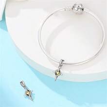 1Pc Streling Silver S925 Cross Month Series Pendant Inlaid With Solid Color Artificial Zirconia Seal Carved English Month Letters Diy Bracelet Necklace Making Birthday Gift