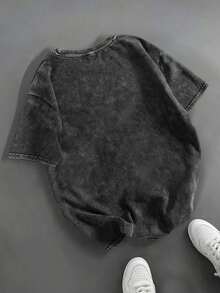 Summer Tops Women's Plus Size Stir Fried Snowflake Cotton Round Neck Short Sleeved T-Shirt, Denim Pattern Print, Sweet And Gentle Temperament, Plus Size Summer Tops Graphic Tees Women Summer Outfits For Women