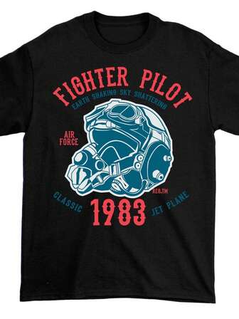 Fighter Pilot Classic Air Plane Adults T-Shirt Men's T Shirt Dads T-Shirts Women's Shirt