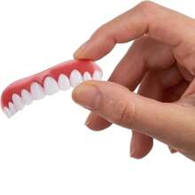 Set de 4 piezas de nuevos soportes dentales mejorados, sin poros, superior e inferior, dentaduras postizas simuladas, decoración de dientes de sonrisa perfecta