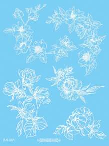 Glow-In-The-Dark Temporary Tattoo Stickers, Featuring Blue Glow-In-The-Dark And White Butterfly Floral Star And Moon Sparkling Patterns. Romantic Valentine's Day Temporary Fake Tattoos, Suitable For Wrists, Ankles, Shoulders, Necks, Collarbones, DIY Carnivals, Valentine's Day, Party Gifts. Body Skin Waterproof Realistic Tattoo Stickers. - Multicolor - View 9