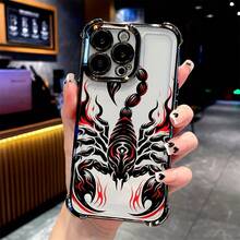 Funda de Teléfono Rey Escorpión Negro Rojo para 17 16 15 14 13 12 11 Pro X XR XSMAX 8 Plus, Cubierta Trasera Transparente Suave a Prueba de Golpes - Colores mixtos - Ver 1