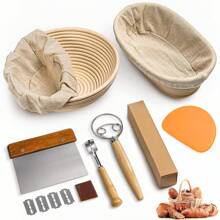 European Style Bread Baking Set, Oval & Round Bread Baskets, Multi-Functional Baking Tool Kit - Multicolor - View 1