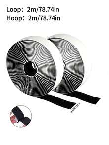 10/5/2m Tiras de gancho y bucle con adhesivo, rollos dobles de cinta adhesiva autoadhesiva de uso pesado con respaldo, cinta autoadhesiva de nailon para el hogar, la oficina, la escuela y manualidades - Multicolor - Ver 11