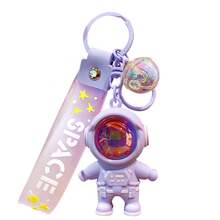 Car Keychain - Enfeite de luminária de pôr do sol de astronauta - rosa - Ver 5