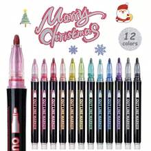 Two Lines Pens Glitter Metallic Outline Marker Metallic Double Line Art Contour Pen (DREAM DOUBLE LINE) Back To School - 彩色 - 查看 8