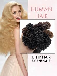 50 Strands U-Tip Hair Extensions 100% Real Human Hair Remy Quality Keratin Hot Fusion Straight Natural Soft Black Brown Blonde Highlights 12/16/20 Inch 30g Per Pack For Women All Ethnicities, Versatile Hair Styling | Natural Appearance | Highlighted Hair Strands, Hair Accessories