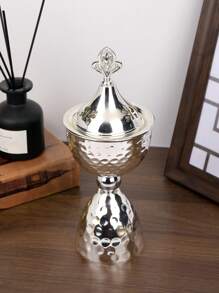 1Pc/Set Simple And Elegant Wrought Iron Incense Burner. Bakhoor Burner,With Lid, Aromatherapy Burner, Decoration, Incense Holder, Home Decor