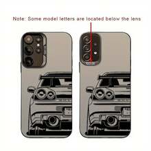 Fundas para Móvil con Diseño de Coche de Carreras y Grafiti para Samsung Galaxy S25 S24 S23 S22 S21 S20 FE Ultra Plus 4G 5G, Cubierta Anticaídas con Fondo Escarchado - Negro - Ver 4