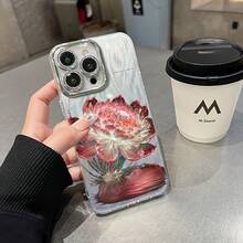 Funda para teléfono 1 pieza compatible con todos los modelos 16/15/14/13/12/11 (incluido 13/14 Pro/15 Plus/16 Pro), esta nueva funda para teléfono con láser IMD degradado con patrón vibrante presenta una película para lentes y un diseño híbrido clásico que es resistente a los golpes. - Colores mixtos 1 - Ver 3