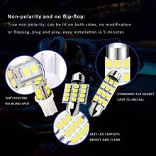 Car LED Bulbs 24 Pcs, Auto Super Bright Warm White 6500K Festoon Bulb Kit T10 31mm 42mm, Universal Lights Interior Replament Acssories For Dome Map Door Linse Light(White)