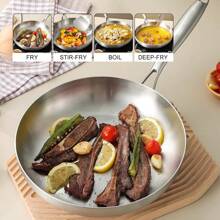 ABKOK Premium 3-Layer Stainless Steel Anti-Stick Frying Pan - Thick Honeycomb Design, Rapid Heat Induction & Gas Stove Compatible, Ideal For Eggs & Steaks, Dishwasher Friendly For Home & Restaurant Use