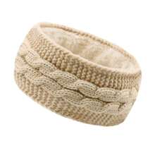 1pc, 45g Thick Rib Knit Headband, Solid Color Elastic Ear Warmer Headband, For Daily Use, Autumn/Winter, Fleece Lined, Stretchy