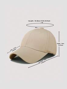 1pc Solid Color Minimalist Fashion Baseball Cap, Suitable For Men And Women, Perfect For Gifts And Daily Wear - Khaki - View 3