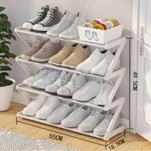 1pc 4-Tier Z-Shaped Shoe Rack, Plastic Freestanding Storage Shelf, Multifunctional Large-Capacity Storage Rack,Easy Assembly Floor Mounted Organizer For Living Room, No-Tool Installation, Stackable Home & Dorm Room Essential,Save Space, Home Organization Shoes And Boots Storage Sundries, Suitable For Corridors, Closets, Living Rooms, Bedrooms