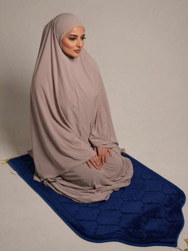 1 pieza Pañuelo turbante musulmán para mujer con estampado de flores de anacardo, chal de lino sólido y cristal simple, pañuelo de cabeza versátil y de moda para oración al aire libre, protección solar y transpirable niqab