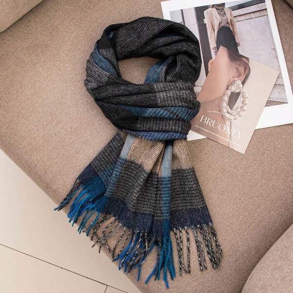 Écharpe femme 100% laine automne et hiver unisexe écharpe en laine - écharpe chaude cou simple et généreuse unisexe --- 190*30cm