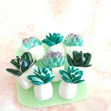 Creative Succulent Cactus Picture Nail Photo Wall Office DIY Potted Plant Press Nail Wall Nail Big Head Nail,For School Supplies,Back To School - Succulent - View 2