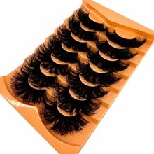 7 Pairs Mixed False Eyelashes Set, Looking Natural Faux Mink Lashes Include Cat Eye, Fluffy 3D Mink, Striped Styles - màu đen - Xem 4