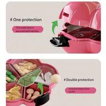 Hộp đựng đồ "Happy Pills" di động - Họa tiết hoa nhiều màu sắc, Hộp đựng đồ du lịch đa năng có dây đeo cho phụ kiện nhỏ, Nắp ngăn chia trong suốt, Ngăn chia có thể tháo rời - Thích hợp làm quà tặng gia đình, du lịch, ngày lễ và sinh nhật, Hộp đựng phụ kiện | Phong cách Art Deco | Hộp đựng thuốc du lịch bền, Hộp đựng thuốc, Thích hợp làm quà tặng - Hộp đựng thuốc du lịch, Hộp đựng thuốc, Hộp đựng thuốc để ví - Nhiều màu - Xem 4