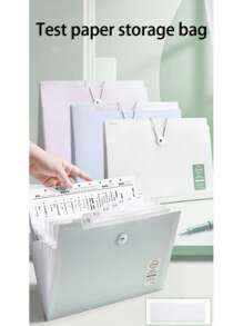 1pc Cute Exam Paper/Document Organizer Bag, A4 Size Subject Separation Accordion File Folder For Office, School, Students,For School Supplies,Back To School