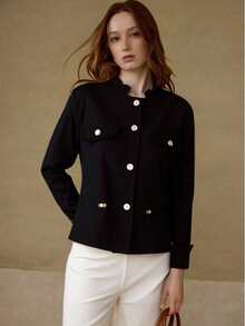 Saco Corto Elegante de Mujer - Negro - Ver 3