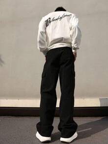 Black Twill Cargo Pants - 黑色 - 查看 3