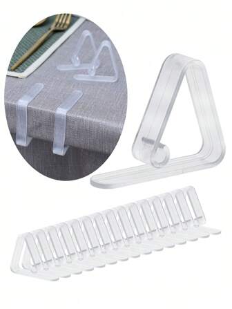 8/12/16/24 مشابك شفافة للمفرش، قامطات بلاستيكية غير انزلاقية لتغطية الطاوولة، حاملات زوايا المنزل والطاولات، مُثبّتات شفافة للقماش، اكسسوارات للتخييم مناسبة لحفلات العائلة والمطاعم الخارجية