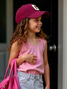 1pc Personalized 26 Letter Name Print Sun Hat Baseball Cap, Adjustable Unisex Kids Outdoor Casual Sun Protection Hat