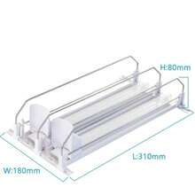 Tủ đựng đồ uống tủ lạnh màu trắng có ngăn chia hai tầng và hộp đựng lon nước ngọt - Thiết kế tiết kiệm không gian, dễ dàng lấy lon và chai, lưu trữ đồ uống | Giá đựng đồ uống hiện đại | Nhựa - Nhiều màu - Xem 17