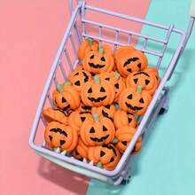 10pcs Halloween Thanksgiving Flat Pumpkin Small Decoration Glue Phone Stickers Accessories Kettle Stickers Materials