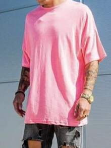 Men's Oversized T-Shirt Summer Spring/Autumn Oversized - Hoa hồng - Xem 2