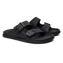 Men's Nuvem Slim Flip Flops Slide Sandal Two Straps Adjustable Buckle Super Light New Release. - Black - View 4