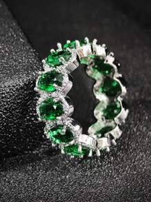 MOONSO 1 Stück eleganter und luxuriöser ovaler Design Strass Ring für Hochzeit/Jahrestag Feier für Frauen R4574