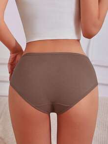 FINETOO 12Pcs Cotton Bow Decoration Solid Color Simple Maillard Color Women's Briefs, Comfortable Women's Underwear S-XXL - Nhiều màu - Xem 2